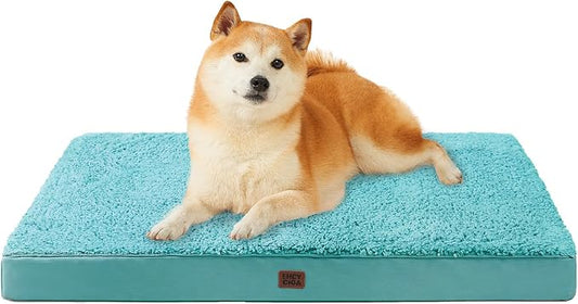 EHEYCIGA Orthopedic Dog Bed Large with Removable Washable Cover, 36x27 | Egg Crate Foam Support, Durable Oxford fabric, Non-Slip Bottom, Machine Washable, Soft Waterproof Plush Pet Bed Mat For Crate by EHEYCIGA