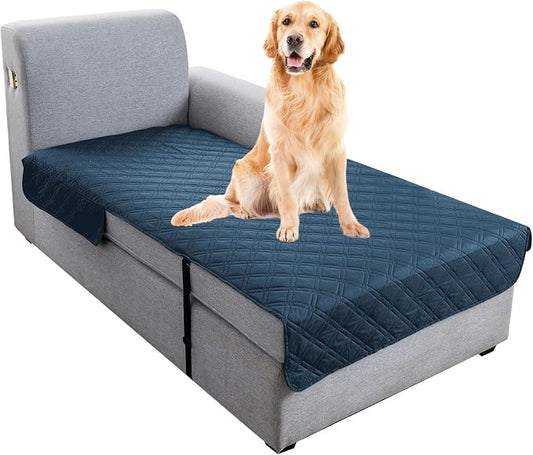 Genina L Shape Couch Cover, Sectional Couch Chaise Covers, Waterproof Washable Sofa Covers for Right L Shape Chaise Lounge, Anti-Slip Sofa Slipcovers for Dogs Cats Pet Friendly(Peacock Blue) by Genina