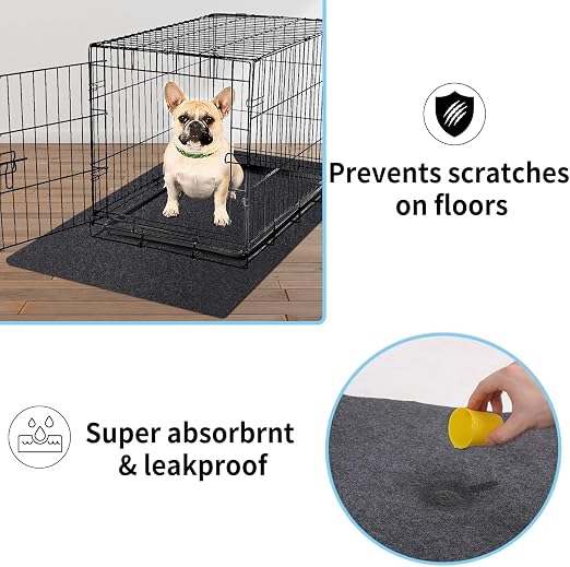 Kennel Pad Dog Crate Mat Liner, 34" x 52" - 1 Pack | Waterproof, Non-Slip, Washable Puppy Pee Pad for Kennel Training - Under Pet Cage to Protect Floors, Thin Cut to Fit Design - Image 4
