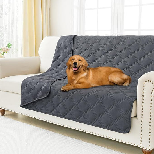 Smiry Waterproof Dog Bed Cover, Reversible Pet Blanket for Sofa Couch | Soft Washable Dog Blanket, Leakproof Couch Cover for Dogs Cats & Furniture Protection, 52x82, Dark Grey/Dark Grey by Smiry