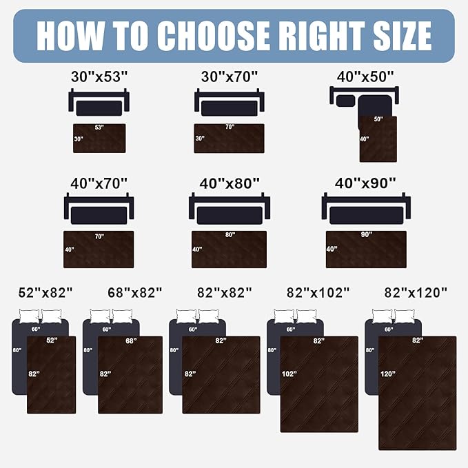 Smiry Waterproof Dog Bed Cover, Reversible Pet Blanket for Sofa Couch | Soft Washable Dog Blanket, Leakproof Couch Cover for Dogs Cats & Furniture Protection, 30x70, Chocolate/Chocolate - Image 6