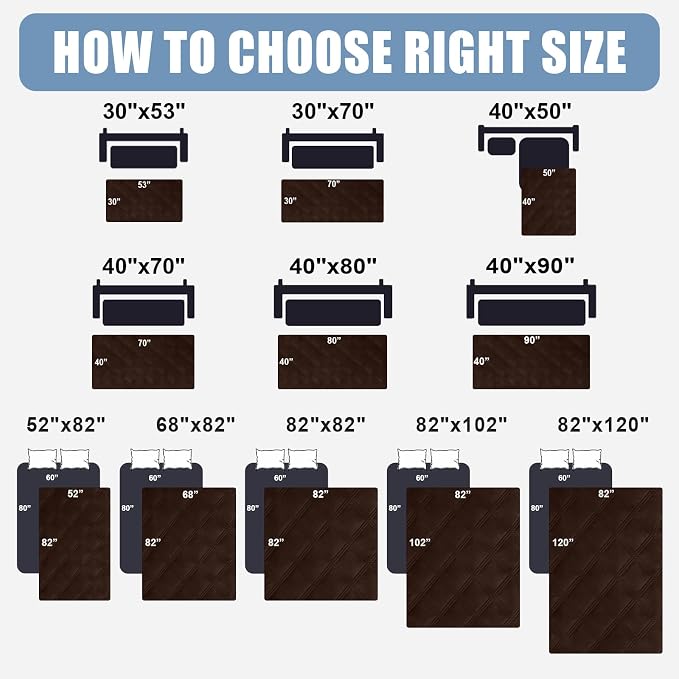 Smiry Waterproof Dog Bed Cover Blanket 68x82, Soft Reversible Pet Blanket, Washable Leakproof Cats Dogs Couch Cover for Sofa, Couch, Furniture, Chocolate/Chocolate - Image 6