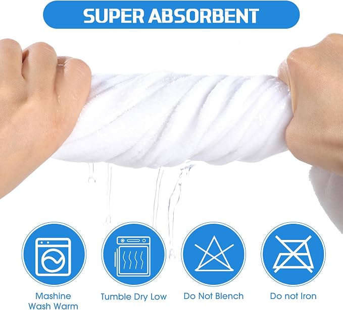 Mixweer 6 Pcs Oversized Bath Towels, 40 x 80 Inch Giant Microfiber Jumbo Bath Sheets Soft Bathroom Microfiber Quick Dry Absorbent Shower Towels for Spa Camping Beach(White) - Image 5