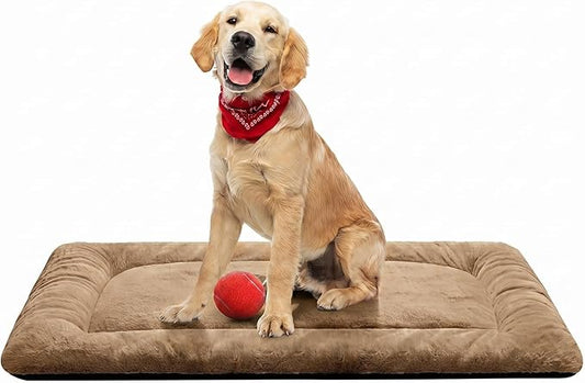 Dog Crate Pad Washable Dog Bed for Crate Medium Cozy Mat 36-Inch Camel | Ultra Soft Kennel Pad,Anti-Slip Bottom,Fits for Most Metal Crates,Comfortable Sleeping Pet Mat by VERZEY