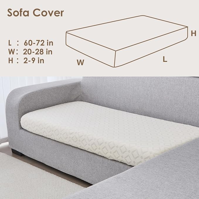 Genina Waterproof Couch Cushion Covers for Pets Washable Sofa Seat Covers | Non Slip,Stretch Jacquard Fabric,Pet Hair & Scratch Protection,Easy Installation,Furniture Protector,Sofa Cover - Image 6