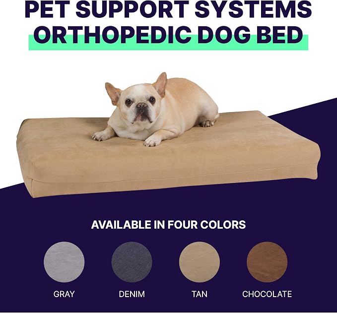Pet Support Systems Orthopedic Dog Bed - Gel Memory Foam Pet Bed, Luxury Washable Dog Bed for Sleeping and Support (Removable Cover, Medium Tan Dog Bed) - Image 2