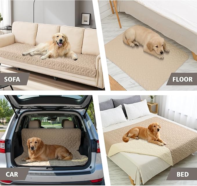 Ameritex Pet Bed Cover Dog Bed Blanket for Sofa and Furniture Waterproof New Pattern Design (30x70 Inch, Beige) - Image 3