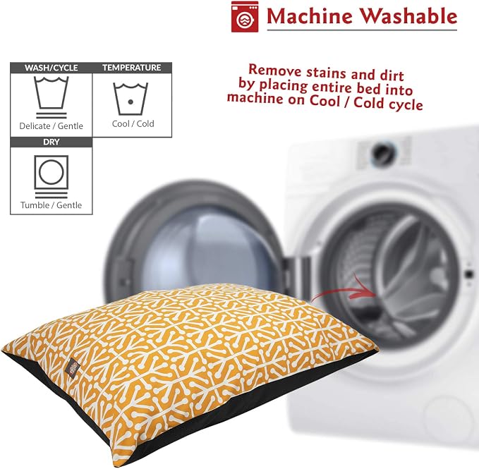Majestic Pet Rectangle Large Dog Bed Washable – Non Slip Comfy Pet Bed – Dog Crate Bed Super Value Pillow Dog Bed – Dog Kennel Bed for Sleeping - Dog Bed Large Breed 46 x 35 Inch – Aruba Yellow - Image 5