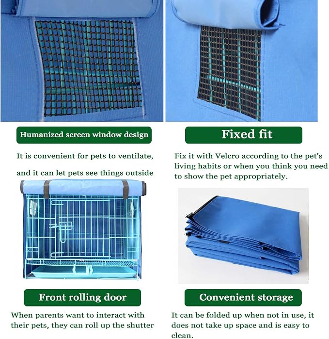Dog Crate Cover for Wire Crates,Fits Most Dog Crates,Windproof Water-Resistant Oxford Pet Kennel Covers, Provided for Wire Crate Indoor Outdoor Protection,Easy to Put On, Take Off - Image 3