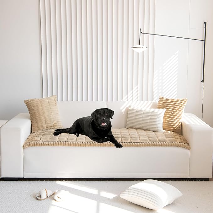 Mivnue Pet Couch Cover, Couch Covers for Dogs, Washable Dog Sofa Covers Couch Protector, Fuzzy Non Slip Couch Slipcover Pet Friendly (Brown, 27.6" x 70.9") - Image 2