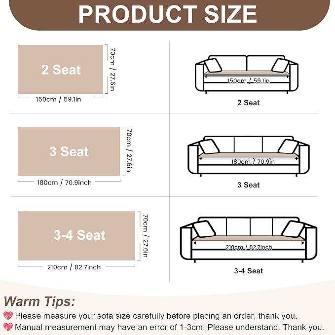 OTOB Couch Covers for Sofa Pet Friendly, Washable & Non Slip Fuzzy Dog Couch Cover Sofa Slipcovers Love Seat, Soft Plush Cozy Furniture Protector Cushion Mat, All Seasons (Beige, 27.6" x 59.1") - Image 8