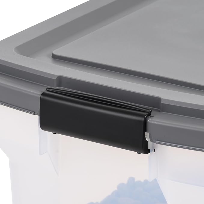 IRIS USA Dog Food Storage Container 58 lbs, Attachable Wheels, & Included Scoop, for Dog Cat Birds and other Pets, Food Storage Bin, Keep Fresh, Easy Mobility, BPA Free - Made in the USA, Dark Gray - Image 9