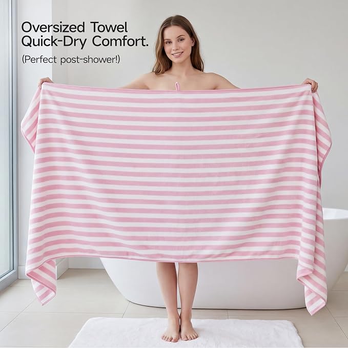 REDKISS Ultra Soft Bath Towel Set 6-Piece 35"x70" | 100% Microfiber, Highly Absorbent | Quick Dry Towels for Bathroom, Spa, Gym | 2 Bath, 2 Hand, 2 Washcloths | Pink - Image 7
