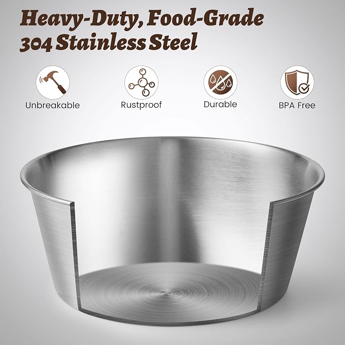 Heavy-Duty Stainless Steel Dog Bowl - Food Grade 304, Rustproof & BPA Free - Easy to Clean, Dishwasher Safe -Large (64oz, 8 Cups) Sizes for Dogs 80-110lbs - Image 3