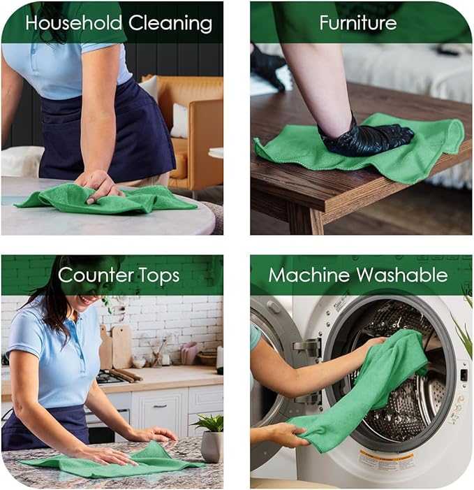 Avalon Towels Microfiber Cleaning Cloths (Value Pack of 100) - Size 12 x 12 Inches, Highly Absorbent Cleaning Rags, Lint Free, Reusable and Washable, Microfiber Towels for Cars - Image 3