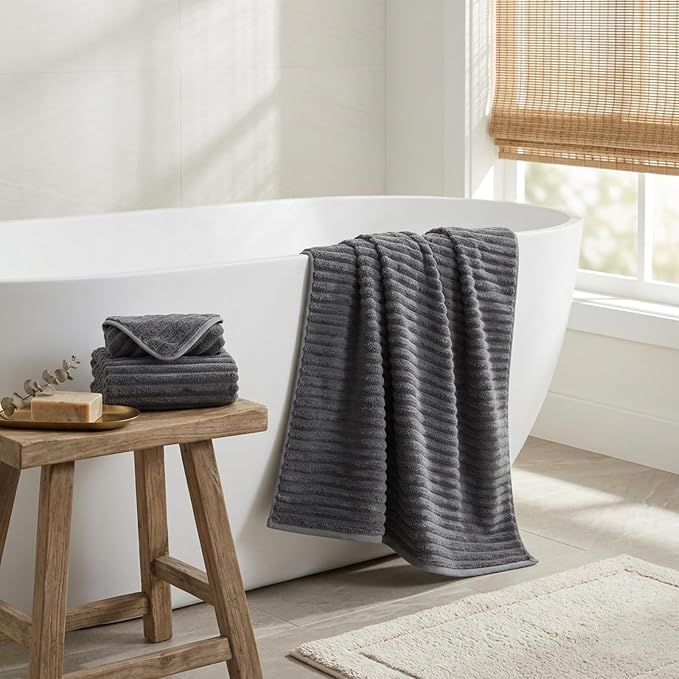 3 Pack Bath Towel Set, 40"x80" Oversized Bath Sheet, Charcoal Gray | Ultra Soft Microfiber, Lint Free, Quick Dry, Highly Absorbent, Full Body Coverage, 1 Bath Sheet, 1 Hand Towel, 1 Washcloth - Image 2