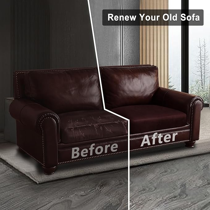 ANARACHON Leather Look Couch Cushion Covers Sofa Seat Slipcovers Sets Couches Furniture Protector for Sectional Armchair Loveseat Pets Kids Stretch Spandex Fabric (2 Cushion Loveseat, Burgundy) - Image 7