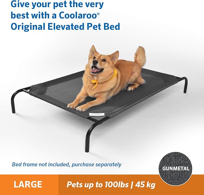 Coolaroo The Original Elevated Pet Bed Replacement Cover, Large Gunmetal , 51"L x 51"W x 0.3"Th - Image 4