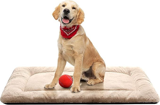 Dog Crate Pad Washable Dog Bed for Crate Medium Cozy Mat 36-Inch Cream | Ultra Soft Kennel Pad,Anti-Slip Bottom,Fits for Most Metal Crates,Comfortable Sleeping Pet Mat by VERZEY