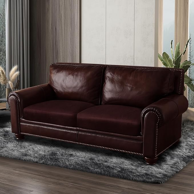 ANARACHON Leather Look Couch Cushion Covers Sofa Seat Slipcovers Sets Couches Furniture Protector for Sectional Armchair Loveseat Pets Kids Stretch Spandex Fabric (2 Cushion Loveseat, Burgundy) - Image 8