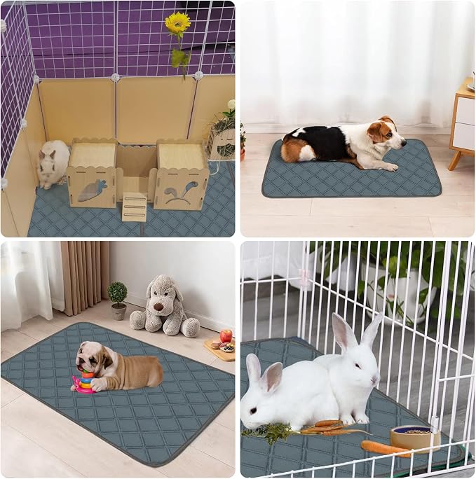 4 Pack Guinea Pig Cage Liners Washable Guinea Pig Bedding Super Absorbent | Waterproof | Non Slip| Reusable Guinea Pig Pee Pads for Small Animals Cages Rabbit Hamster Rat - 48" x 24" - Image 7