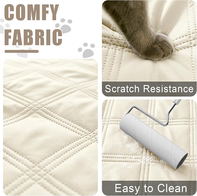Smiry Waterproof Dog Bed Cover, Reversible Pet Blanket for Sofa Couch | Soft Washable Dog Blanket, Leakproof Couch Cover for Dogs Cats & Furniture Protection, 40x70, Beige/Beige - Image 4