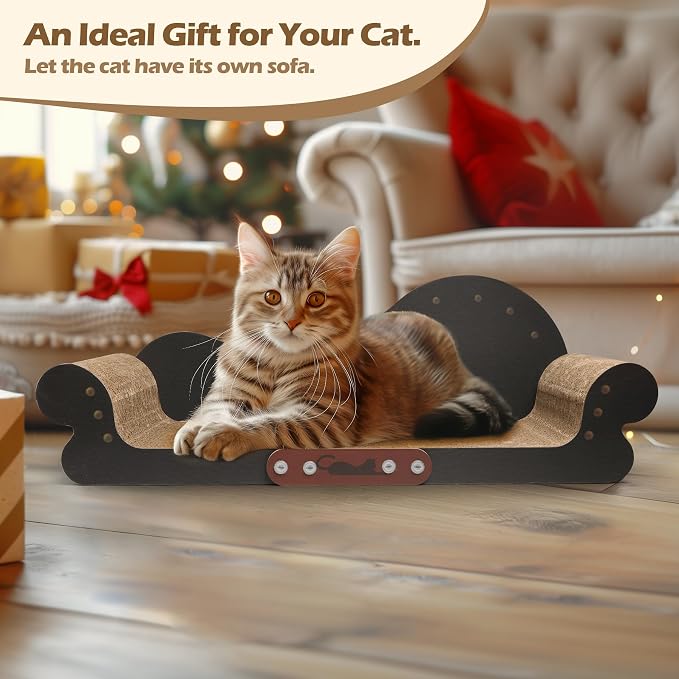 ComSaf Large Cat Scratcher Bed Cardboard, Cat Scratching Board Cat Couch Scratcher for Indoor Cats Grinding Claw, Durable Cat Scratcher Pad to Protect Funiture - Image 9
