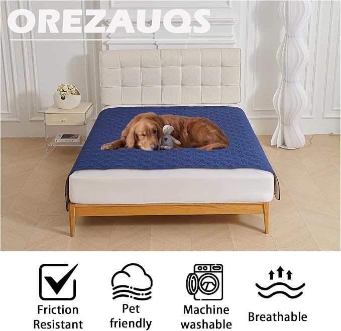 Waterproof Blanket Dog Bed Cover Non Slip Large Sofa Cover Dog Blanket for Couch Protection Pet Blanket for Furniture Bed Couch Sofa Reversible (Blue,75 * 180cm) - Image 2