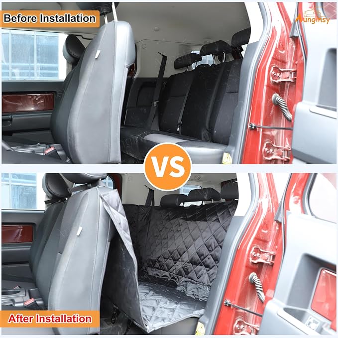 Aunginsy Dog Car Seat Cover for Pets Compatible with Toyota FJ Cruiser 2007-2021 Accessories, Backseat Pet Cover Protector, Second-Row Seat Waterproof Scratch Proof Nonslip Dog Hammock with Side Flap - Image 3