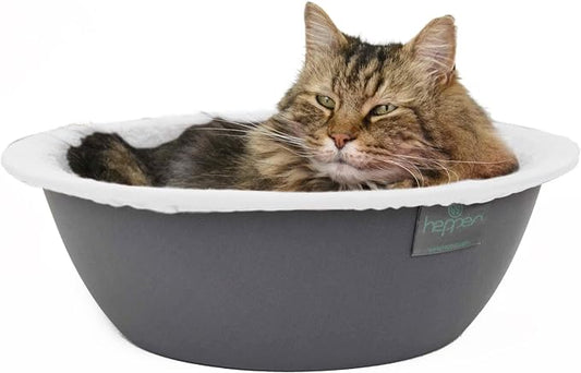 Hepper Cat Nest - Washable Cat Bed with Fleece Liner - Gray/White by Hepper