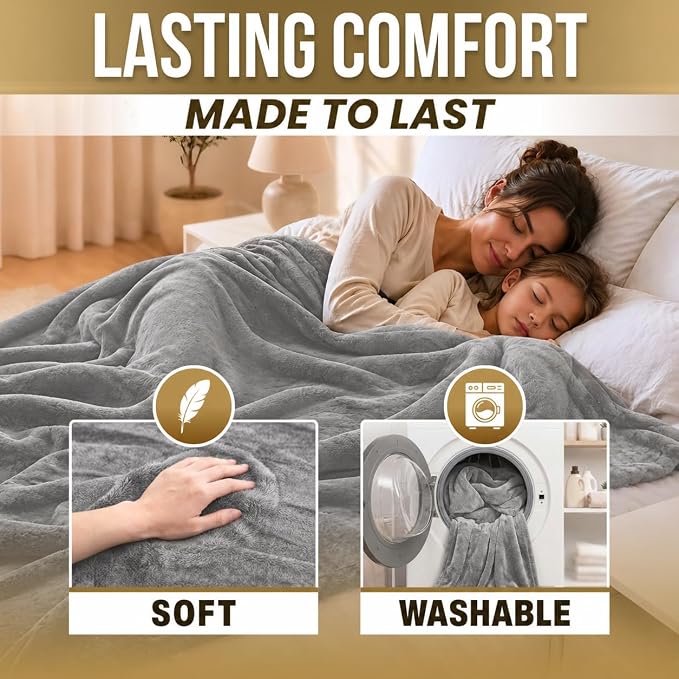 Waterproof Blanket Sherpa Fleece King Size 80” x 80” – Leakproof Blanket for Pets, Dogs & Cats, Bed & Couch Protector Throw, Soft No-Crinkle Washable Cover for Furniture Protection & Use - Image 7