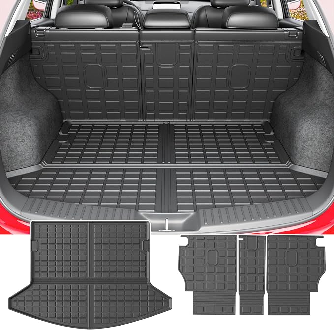 powoq Cargo Mat Compatible with 2017-2022 Mazda CX5 Trunk Mat Cargo Liner Backrest Trunk Liner TPE Replacement for 2017-2022 Mazda CX-5 Accessories (Trunk Mat+Backrest Mats) by powoq