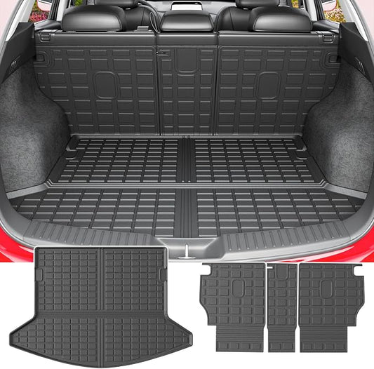 powoq Cargo Mat Compatible with 2017-2022 Mazda CX5 Trunk Mat Cargo Liner Backrest Trunk Liner TPE Replacement for 2017-2022 Mazda CX-5 Accessories (Trunk Mat+Backrest Mats) by powoq