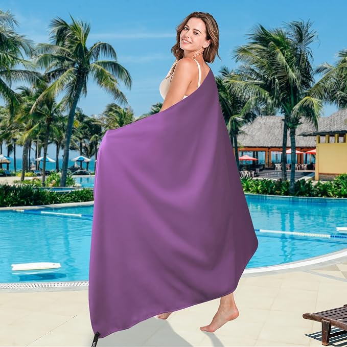 BOGI Microfiber Travel Sports Towel-Quick Dry Travel Soft Lightweight Absorbent Compact Sports Towel for Camping Gym Beach Bath Yoga Swimming Backpacking (L:60''x30''+16''x16''-Mint) - Image 9