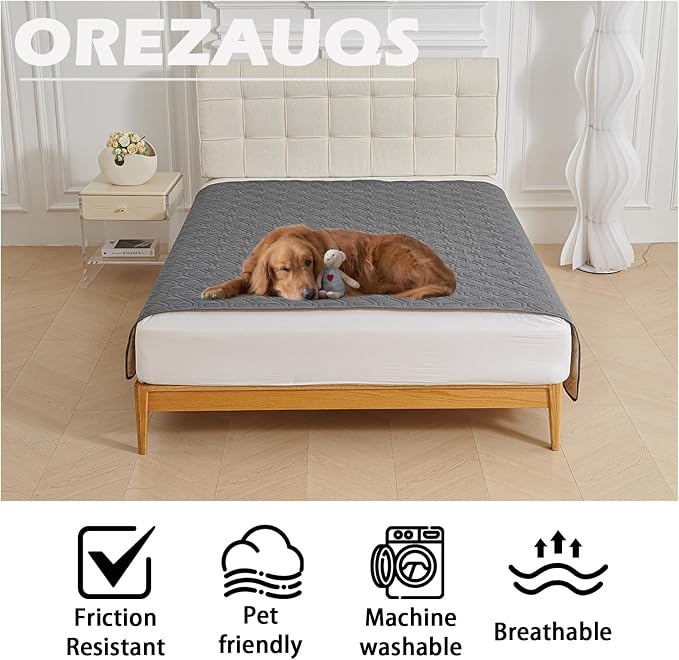 Waterproof Blanket Dog Bed Cover Non Slip Large Sofa Cover Dog Blanket for Couch Protection Pet Blanket for Furniture Bed Couch Sofa Reversible (Dark Gray,130 * 210cm) - Image 2