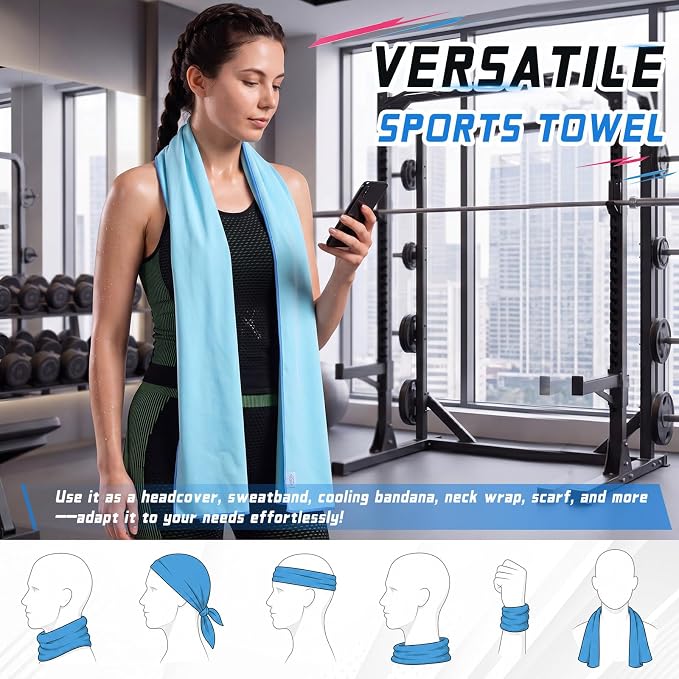 Mixweer 4 Pack Gym Microfiber Bath Towels 63"x32" Extra Large Shower Towel Lightweight Oversized Fast Drying Bathtowel for Gym Sports Travel Camping(Sky and Royal Blue, Gray, Lake Blue) - Image 6
