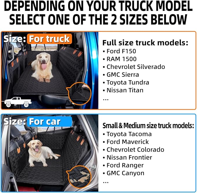 MAXFUT Truck Dog Seat Cover Back Seat,Back Seat Extender for Truck,Dog Hammock,Hard Bottom Car Seat Cover,Pet Seat Cover for F150/RAM1500/Silverado - Image 2