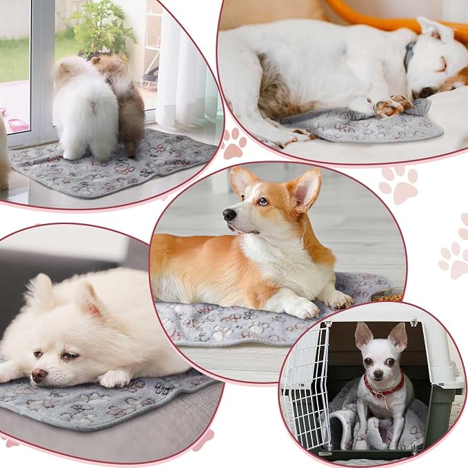 Reginary 4 Pcs Waterproof Guinea Pig Blankets Washable Small Animal Fleece Bedding Absorbent Guinea Pig Cage Liners Reusable Training Pee Pad Pet Sleep Mat for Hamster(Adorable Paw,12 x 12 Inch) - Image 6