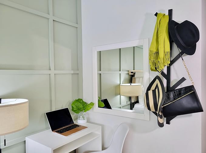 PREMIUM RACKS Coat Rack & Hat Rack - Modern Design - Wall Mounted - Stylish - (Black) - Image 4