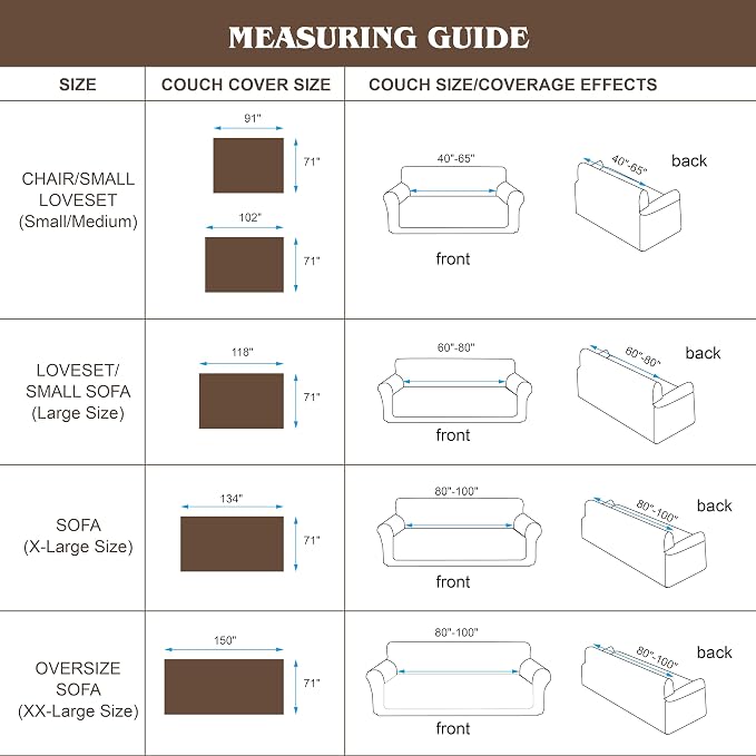Waterproof Couch Cover, Reversible, Pet-Friendly, Washable and Anti-Slip Couch Covers for Sofa Protection with 3 Cushions, Sofa Slipcovers for Dogs and Cats (71×118in/Light Grey) - Image 5