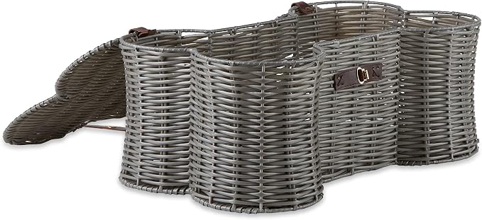 Bone Dry Pet Storage Collection Toy Basket, Small, 17.5x11x7.5", Gray Plastic Wicker - Image 2