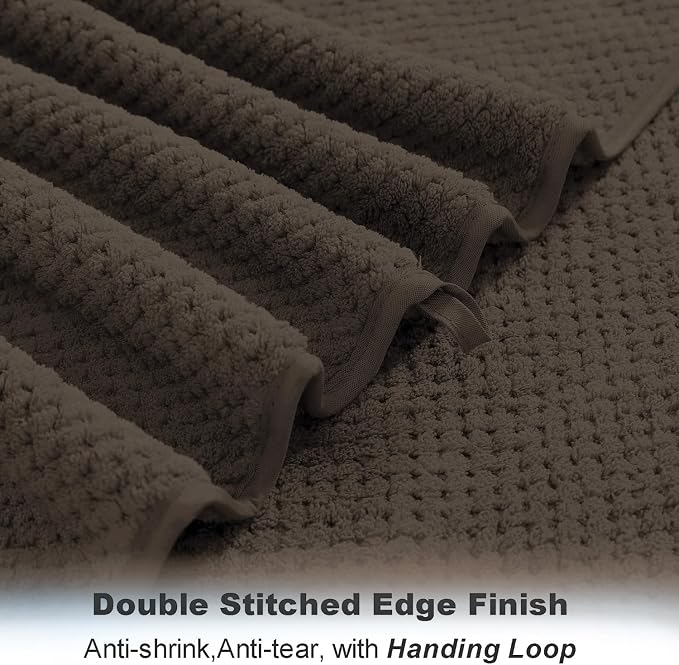 Smuge Extra Large Bath Towel Sheet Set 35x70 Inches - Oversized Bath Towels Set,Large Microfiber - Quick Dry,Lightweight,Super Soft,Highly Absorbent Towel Set for Bathroom,Pack of 4(Seal Brown) - Image 6