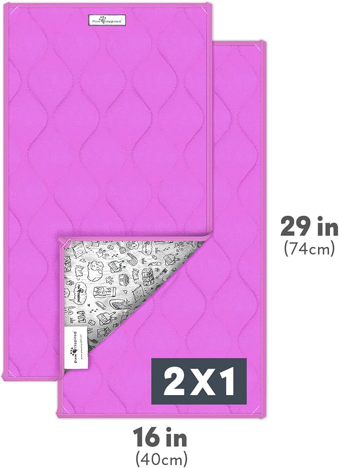 Paw Inspired Washable Fleece Guinea Pig Cage Liners, C&C 2x1, Pink | Super Absorbent Pee Pad, Bedding, Waterproof Bottom, Pet Bed Mat for Guinea Pigs, Ferrets, Rabbits, Hamsters, Small Animals - Image 4