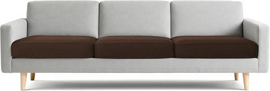 CHUN YI 3 Piece Couch Cushion Covers for XL-Sofa Seat Slipcovers Suitable with Spandex Jacquard Washable Fabric (3 Piece XL-Sofa Cushion Covers, Chocolate) by CHUNYI