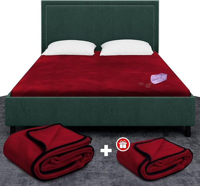 Paw Buddies Premium Waterproof Blanket 80"x90" Velvet-Feel Reversible Throw – Leakproof, Machine Washable Bed & Sofa King Size Protector for Couples, Pets & Travel + Bonus Small Blanket - Image 9