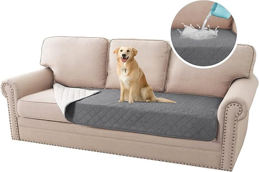 H.VERSAILTEX Couch Cover for Dogs Washable 100% Waterproof Sofa Cushion Cover Dog Bed Cover Non-Slip Pet Blanket for Sofa Cushion Protector, 35" x 74", Grey by HVERSAILTEX