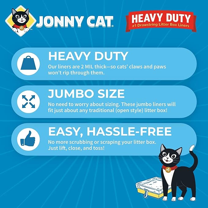 Jonny Heavy Duty Cat Litter Box Liners (Pack of 12), Cat litter Box Liners Jumbo, 5 Liners Box - Image 5