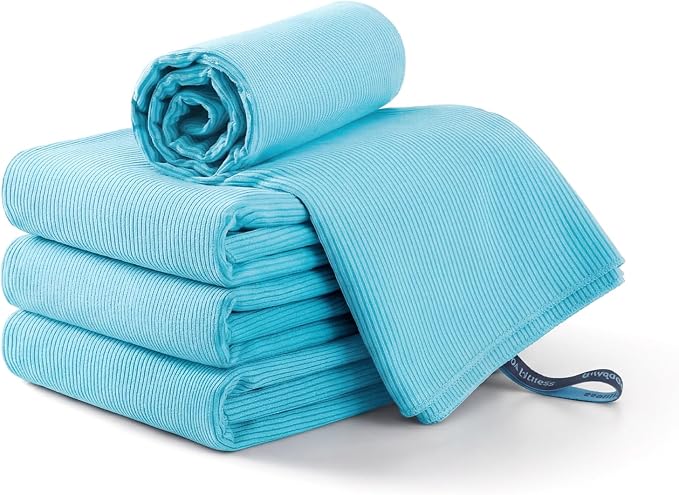 REDKISS Oversized Beach Towels, 4 Pack Microfiber Towel Set for Adults, Lightweight, Quick Dry, Absorbent & Sand Proof, 62x31 Inch, Pool Towels – Blue by REDKISSOnline