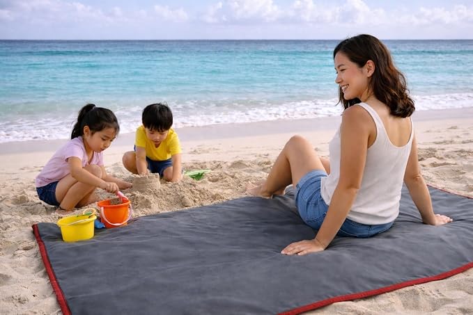 The Original Good-Time Red/Gray Waterproof Blanket Jumbo 80x60 | 100% Leakproof for Messy Moments, Pets and Spills, Machine Wash & Dry - Image 4