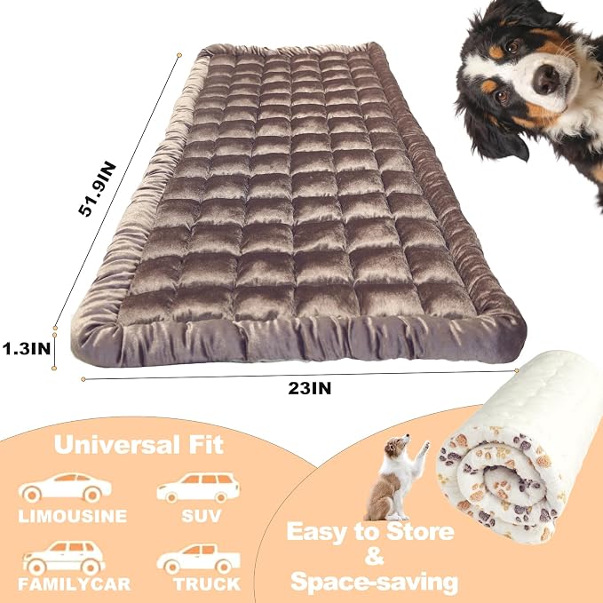 Dog Car Seat Cover for Back Seat,Pink Flannel Pet Bed Mat, Non-Slip Waterproof Bottom, Washable Dog Bed & Seat Protector for Cars SUVs Trucks, Fits Backseat Extenders, 59.1 x 23 Inches - Image 3
